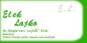 elek lajko business card